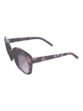 Floral Frame Women's Fashion Sunglasses - Black/Pink